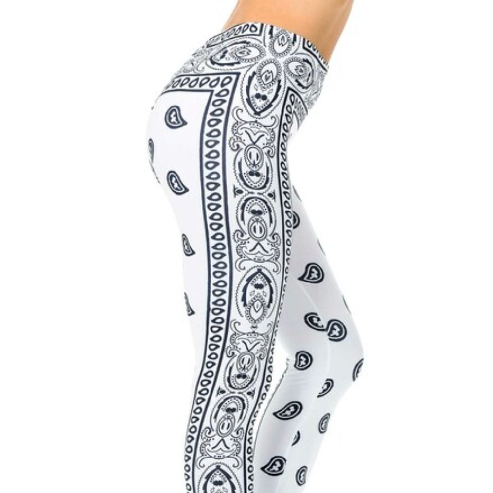 White bandana leggings
